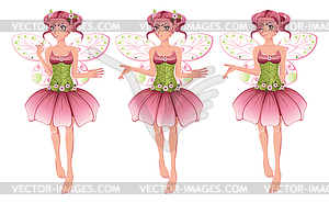 Pink Floral Fairy - vector image