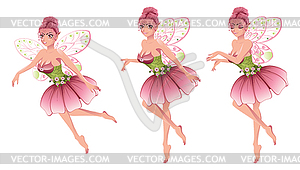 Pink Floral Fairy - vector image