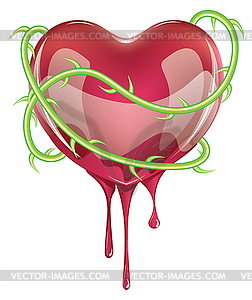 Bleeding Red Heart - vector clip art