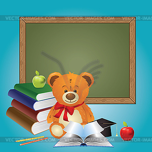 School Teddy Bear - vector image