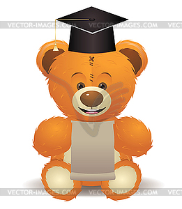 Teddy Bear in Graduation Hat - vector EPS clipart