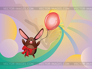 Шоколадный Заяц с воздушного шара - изображение в векторном формате