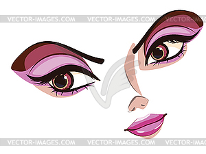 Stylized Female Face - vector clipart