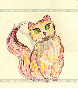 Persian Cat Sketch - vector image