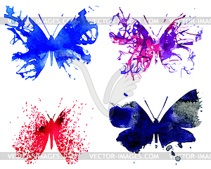 Акварель Бабочки - векторная иллюстрация