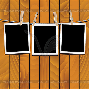 Photo Frames on Rope - vector image