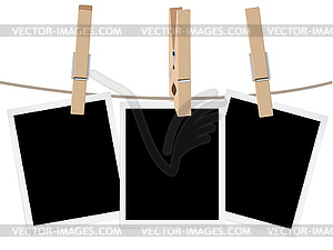 Photo Frames on Rope - vector clipart