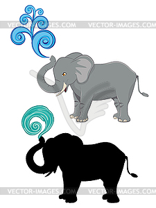 Cute Cartoon Elephant - vector clip art