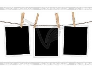 Photo Frames on Rope - royalty-free vector image