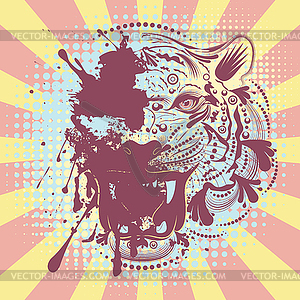 Портрет декоративного тигра - клипарт в векторном формате
