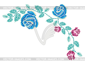 Embroidery Rose Ornament - royalty-free vector clipart