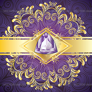 Decorative Background with Amethyst - vector clip art