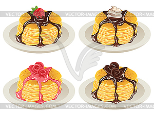 Tasty Fluffy Pancakes - vector clipart