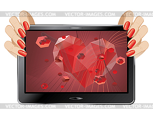 Valentins Day Greeting on Display - vector image