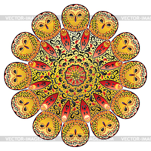 Folk Ornamental Owl - vector image