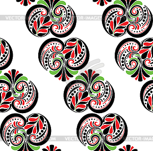 Folk Floral Heart - vector clipart