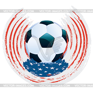 Футбольный мяч и штрихи - векторное изображение клипарта
