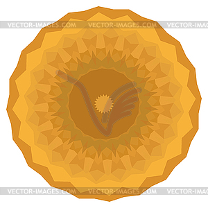 Round Gold Polygonal Background - color vector clipart