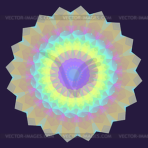 Round Iridescent Geometric Background - vector image