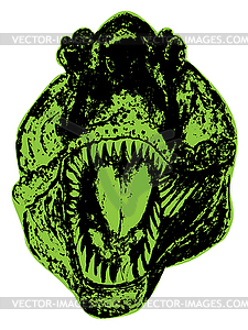 Tyrannosaur Portrait Grunge - vector image