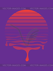 Retro striped sun - vector EPS clipart