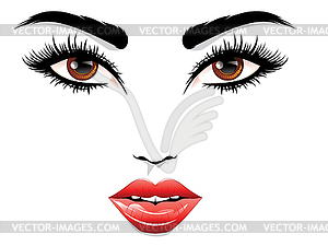 Fashion fem face - vector image