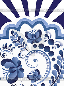 Blue white floral background - vector clip art