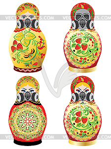 Matryoshka in respirator - vector image