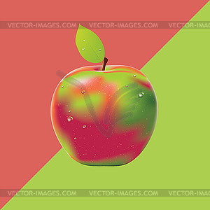 Two colored background with apple - vector image