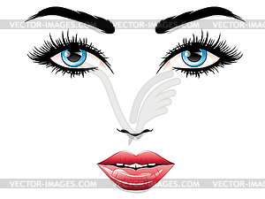 Fashion fem face - vector clip art