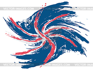 Three Colors Brush Strokes - vector clipart