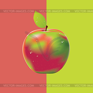 Two colored background with apple - vector clip art