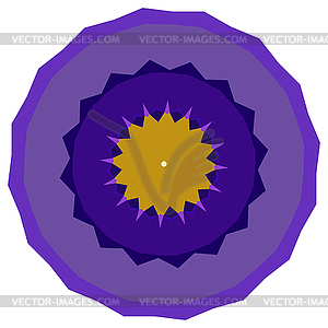 Круглый фиолетовый и золотой геометрический фон - векторизованный клипарт