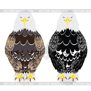 Stylized bald eagle - vector clipart