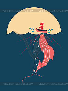 Trade war whale - royalty-free vector clipart