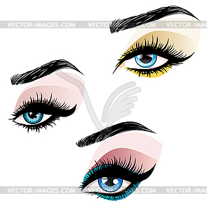 Blue eyes make up - vector image