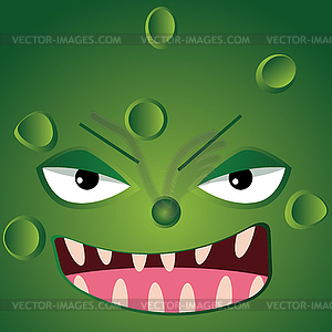 Cartoon monster face - vector clip art