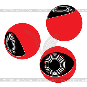 Flat cyborg eyeball - vector image