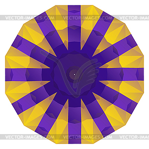 Round Purple and Gold Geometric Background - vector clipart