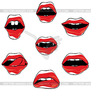Набор женских губ - векторный дизайн