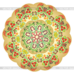 Folk ornament with strawberries - royalty-free vector image