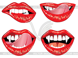 Glamour vampire lips - vector clip art