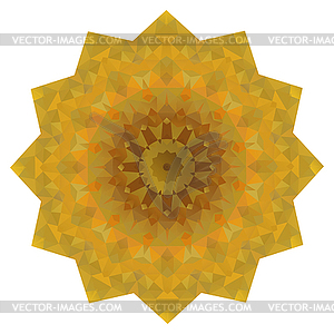 Round Gold Polygonal Background - vector clipart