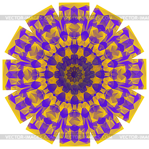 Round Purple and Gold Geometric Background - vector image