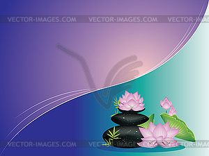 Zen stones with lotus - vector clipart