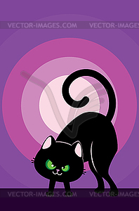 Evil black cat - vector clip art