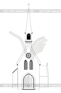 Catholic church black and white - royalty-free vector clipart