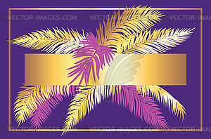 Gold palm leaves design - vector image