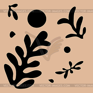 Matisse inspired leaves - vector clipart