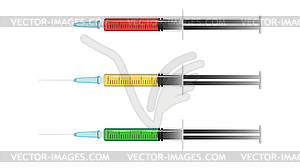 Medical syringe design - color vector clipart